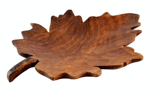 Handmade Asersus Wood Sarsou Leaf-Shaped Plate